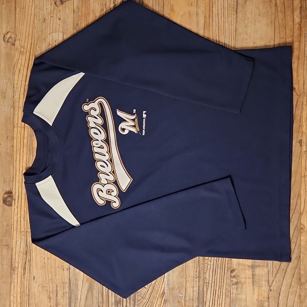 Genuine Merchandise By Team Athletics Long Sleeve Brewer Jersey Material Shirt